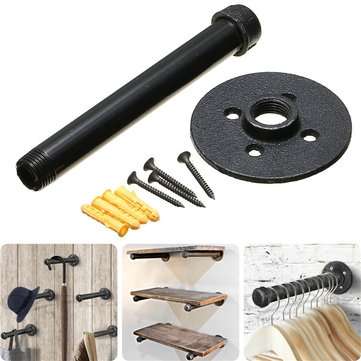 160mm 1/2 Inch Iron Pipe Shelf Flange Bracket Industrial Shelf Support
