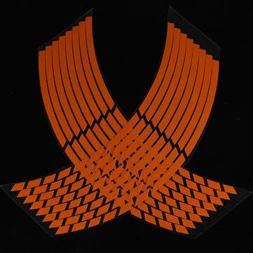 16-18 Inches Wheel Sticker Reflective Rim Stripe Decals Tape for Car Bike Motorc... (COLOR.: ORANGE)