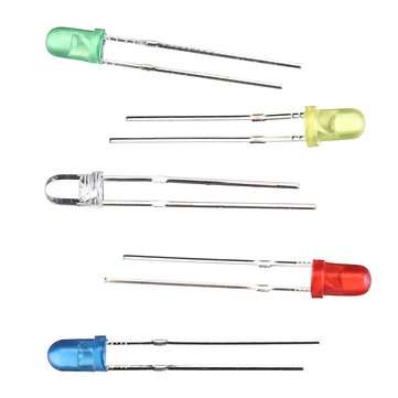 160pcs 3mm LED Diode Yellow Red Blue Green Light Assortment DIY Kit