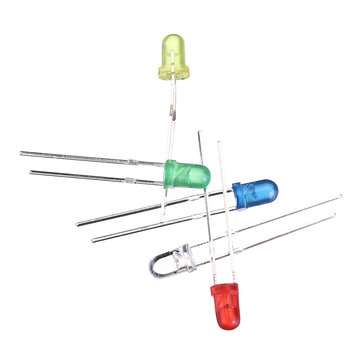 160pcs 3mm LED Diode Yellow Red Blue Green Light Assortment DIY Kit