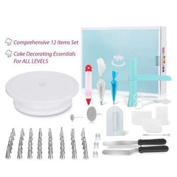 164PCS Cake Shovel Decorating Turntable Cake Making Braking Icing nozzles Mould Spatula Bags Tools S