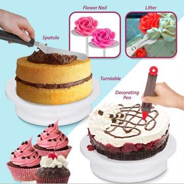 164PCS Cake Shovel Decorating Turntable Cake Making Braking Icing nozzles Mould Spatula Bags Tools S
