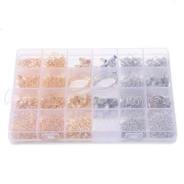 1630Pcs/Set Eye Pins Lobster Clasps Jewelry Wire Earring Hooks Jewelry Finding Kit for DIY Necklace
