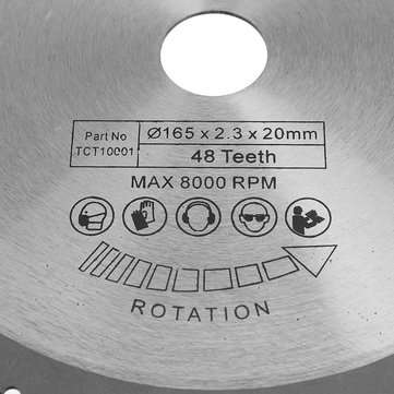 165*2.3*20*48T TCT Circular Saw Blade 165mm For Wood Plastic Acrylic Woodworking Cutting Disc