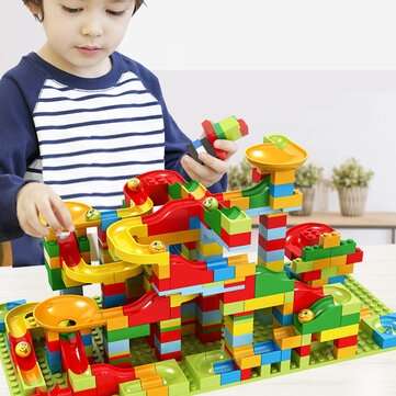 165 PCS Marble Run Building Blocks Maze Ball Track Blocks Set Construction Toys Puzzle Maze Building