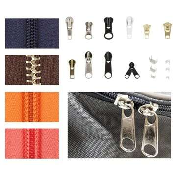169Pcs Zipper Repair Kit Zipper Replacement Zipper Pull Rescue Kit with Zipper Install Pliers Tool a