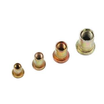 165PCS M3/M4/M5/M6/M8 Mixed Carbon Steel Zinc Plated Flat Head Threaded Insert Nut