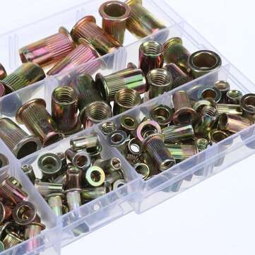 165Pcs Rivnut Rivet Nut Kit Round Head M3 M4 M5 M6 M8 M10 Kit Set ABS Case