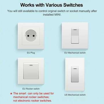 16A Mini Smart Wifi DIY Switch Support 2 Way Control Smart Home Automation Module Work with Alexa Go