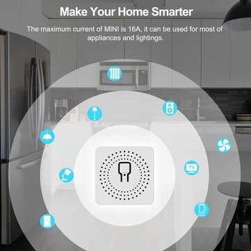 16A Mini Smart Wifi DIY Switch Support 2 Way Control Smart Home Automation Module Work with Alexa Go