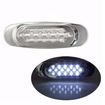 16LED Side Marker Indicator Light For Bus Truck Lorry Trailer Red White Yellow D... (COLOR.: WHITE)