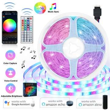 16FT-66FT 5m-20m LED Strip Lights Kit Music Sync W... (LENGTH: 15M | PLUG: EUPLUG | WATERPROOF: YES)