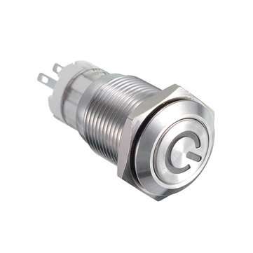 16MM 6V/12V/24V/110V/220V Waterproof Self Reset Stainless Steel Metal Button Switc... (VOLTAGE: 24V)