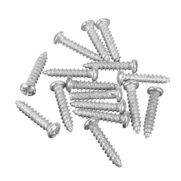 16Pcs Licence Number Plate Phillips Self Tapping Screw with Hinged Blue Cover Caps