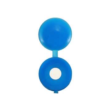 16Pcs Licence Number Plate Phillips Self Tapping Screw with Hinged Blue Cover Caps