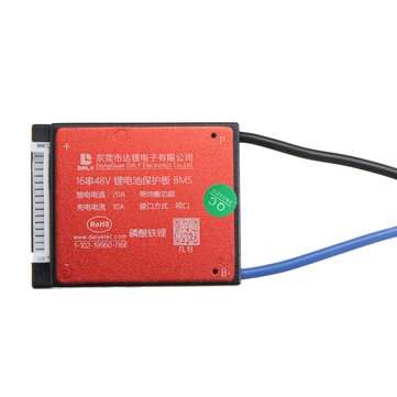 16S 48V BMS 20A 30A 40A With Balance Battery Power Protection Board Water Proof (CURRENT: 20A)