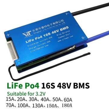 16S 48V Lithium Battery 3.2V Power Protection Board 15A-180A with Temperature Prot... (CURRENT: 40A)