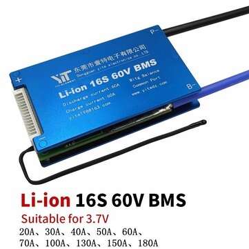 16S 60V Lithium Battery 3.7V Power Protection Board 20A -180A with Temperature Pro... (CURRENT: 20A)