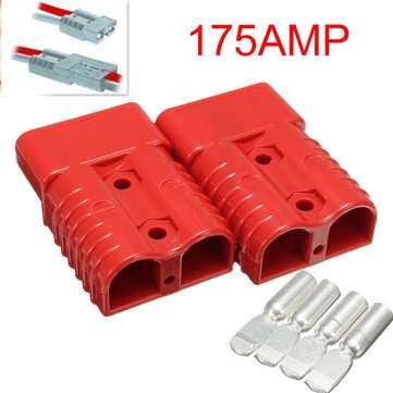 175 AMP Battery Connector Jump Start Slave Assist Pair RED