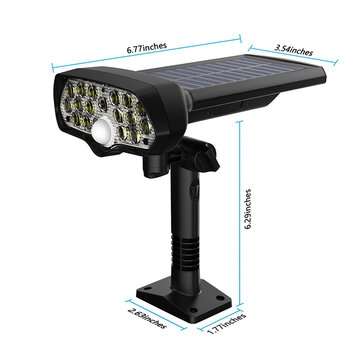 17LED Solar Power Wall Lights PIR Motion Sensor Outdoor Garden Yard Path Lamp