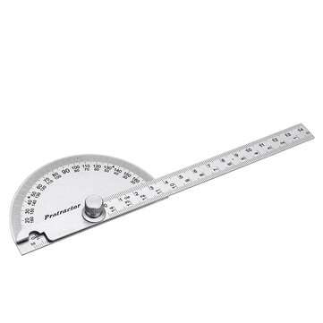 180 Degrees 10cm 14.5cm Angle Ruler Goniometer Stainless Steel Protractor Round He... (LENGTH: 10CM)
