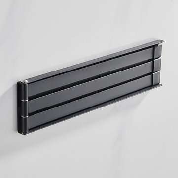 180 Towel Rack Hardware Long Rotating Accessory Bathroom Organizer no Drill Fol... (COLOR.: BLACK)