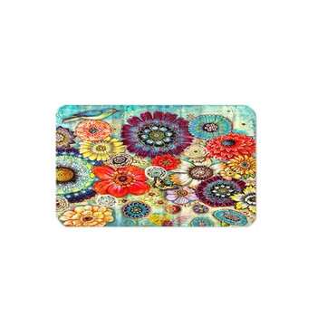 180cmx180cm Colorful Flowers Shower Curtain Set Durable Waterproof ... (TYPE: SINGLE45*75CMFLOORMAT)