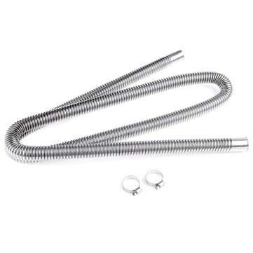 180cm Stainless Steel Car Auto Parking Air Diesel Heater Exhaust Pipe W/ 2 Clamp