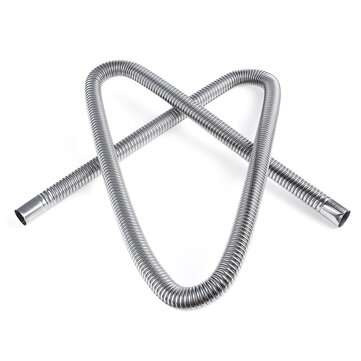 180cm Stainless Steel Car Auto Parking Air Diesel Heater Exhaust Pipe W/ 2 Clamp