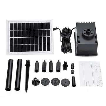 180L/H Solar Fountain Pump Kit Free Standing 2W Solar Panel Submersible Water Pump Pond Fish Tank Bi