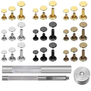 180PCS 6x6mm / 8x8mm /8X12mm DIY Leather Craft Snap Fasteners Buttons Copper