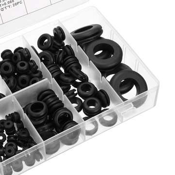 180pcs Rubber Ring Grommet Assortment Kit Electrical Wiring Gasket Firewall Hole Case