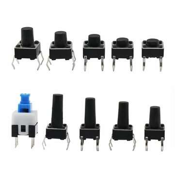 180PCS 10 Size Micro Push Button Tact Switch