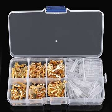 180Pcs Quick Splice 2.8mm 4.8mm 6.3mm Male and Female Wire Spade Connector Wire Crimp Terminal Block