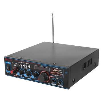 180W+180W bluetooth Amplifier Audio Stereo Digital Radio Car Home Music AMP FM RC 110V US Plug
