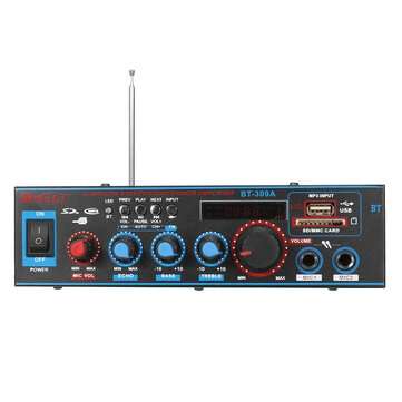 180W+180W bluetooth Amplifier Audio Stereo Digital Radio Car Home Music AMP FM RC 110V US Plug