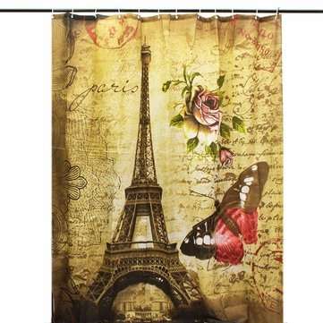 180x180cm Eiffel Tower Waterproof Fabric Shower Curtain Fabric Bathroom Decor Modern