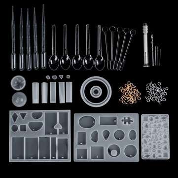 184Pcs Resin Casting Mold Silicone DIY Mold Jewelry Pendant Mould Making Craft Kit