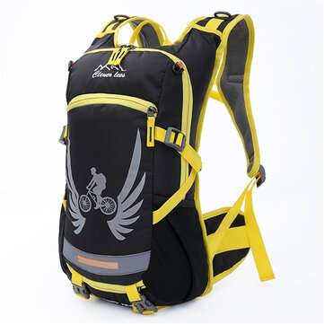18L Motorcycle Backpack Bike Waterproof Nylon Riding Hiking Helmet Shoulder Bag (COLOR.: YELLOW)