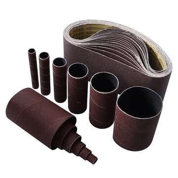 18pcs 80/120/240 Grits Aluminum Oxide Sanding Belts Spindle Sanding Sleeves for 4x24inch Belt Sander