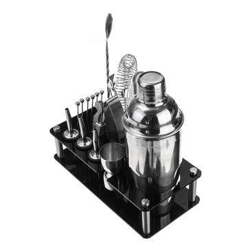 18Pcs Cocktail Shaker Accessories Set Barware Bar Mixing Making + Acrylic Holder
