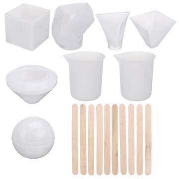 18pcs Jewelry Mould Handmade Crystal Glue Mould Set Resin Silicone DIY Mold Kit