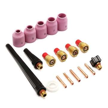 18Pcs TIG Gas Lens Collet Welding Torch Fit For WP-9/20/25 Lanthanate Tungste