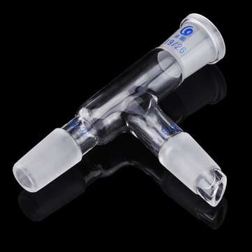19/26 75 Degree Three-way Borosilicate Glass Distillation Adapter Connector Distilling Tube w/ Stand