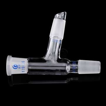 19/26 75 Degree Three-way Borosilicate Glass Distillation Adapter Connector Distilling Tube w/ Stand