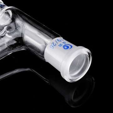 19/26 75 Degree Three-way Borosilicate Glass Distillation Adapter Connector Distilling Tube w/ Stand