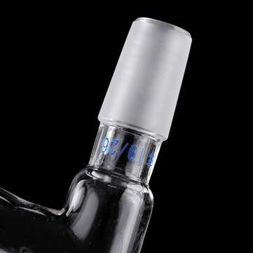 19/26 75 Degree Three-way Borosilicate Glass Distillation Adapter Connector Distilling Tube w/ Stand