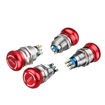 19/22mm Emergency Stop Metal Mushroom Buttons (TYPE: 2GATEN)