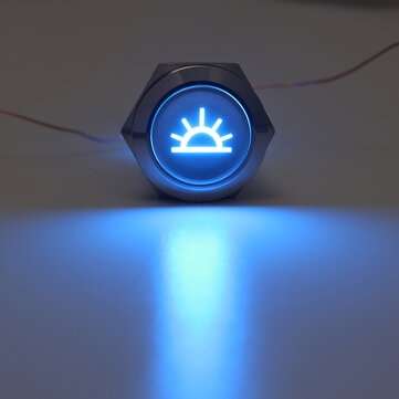 19mm 12V LED Push Button On Off Dome Light Panel Switch  (COLOR.: BLUE)
