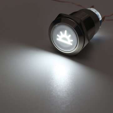 19mm 12V LED Push Button On Off Dome Light Panel Switch  (COLOR.: WHITE)